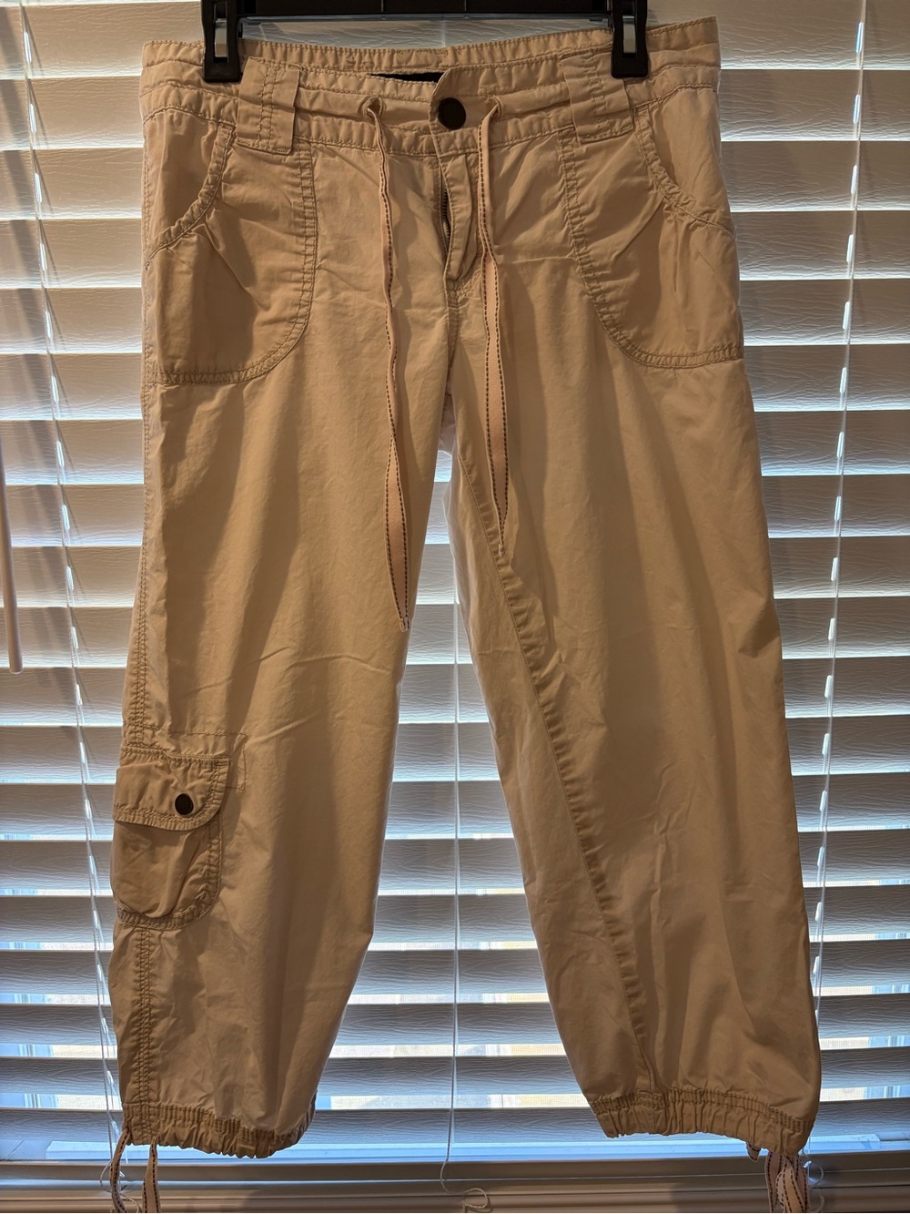 Calvin Klein Women’s Beige Cargo Capri Pants - Lightweight Casual